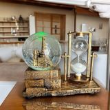 İsme Özel Işıklı Paris Eyfel Kulesi Kar Küresi ve Kum Saati Masaüstü Dekoru – Vintage Dekoratif Bibl