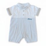 İsme Özel Nakışlı Casual Bebek Elbise - Mavi - 12 Ay