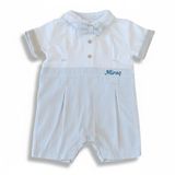 İsme Özel Nakışlı Casual Bebek Elbise - Mavi - 6 Ay