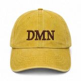 İsme Özel Nakışlı Sarı Vintage Stil Eskitme Kumaş Ayarlanabilir Unisex Beyzbol Şapkası