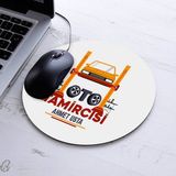 Isme Özel Oto Tamircisi Yuvarlak Mousepad - Beyaz