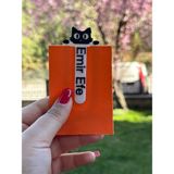 Isme Özel Siyah Minik Kedi Kitap Ayracı