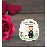 İsme Özel Söz, Kına, Nikah, Nişan, Düğün Hatırası Ahşap Magnet 50 Adet