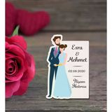 İsme Özel Söz, Kına, Nikah, Nişan, Düğün Hatırası Ahşap Magnet
