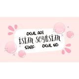 Isme Özel Temalı 30 Adet Okul Etiketi
