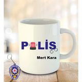 İsme Ve Polis Haftasına Özel Kupa Bardak Anahtarlık Hediye