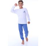 Isob Beyaz Atv Desenli %100 Pamuk Erkek Çocuk Pijama Takımı 8-13 Yaş 36203-B - 8 - 9 Yaş
