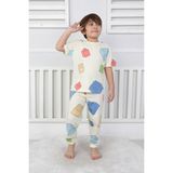 Isob Ekru LEGO Desenli %100 Pamuk Erkek Çocuk Kısa Kollu Pijama Takımı 3-8 Yaş 41316-E - 3 - 4 Yaş