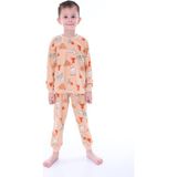 Isob Kahverengi Hayvanlar Alemi Desenli %100 Pamuk Erkek Çocuk Pijama Takımı 3-8 Yaş 32222-K - 3 - 4 Yaş
