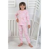 Isob Pembe Gökkuşağı Desenli %100 Pamuk Kız Çocuk Pijama Takımı 3-8 Yaş 51207-P - 3 - 4 Yaş
