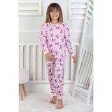 Isob Pembe Kuromi Desenli %100 Pamuk Kız Çocuk Pijama Takımı 3-8 Yaş 51209-P - 4 - 5 Yaş