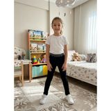 Isobel Cıvelek Beli Taş Baskılı Interlok Kız Çocuk Tayt 8-12 Yaş 0150 - Siyah - 11 Yaş