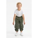 Isobel Isob Unisex Çocuk Lastikli Paraşüt Kumaş Pantolon 8-11 Yaş 7001 - Haki - 12 Yaş