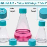 İSOLAB 027.17.250 erlen - PETG - 250 ml - düz kapaklı - 12 adet