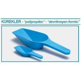 İSOLAB 037.30.100B kürek - P.P - dibi düz - 100ml - mavi - 1 adet
