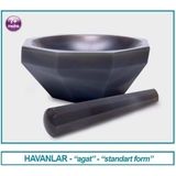 Isolab 038.07.100 Havan - Agat - Tokmağı ile - Çap 100 mm - Standart Form (1 Adet)
