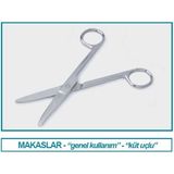 Isolab 048.23.130 Makas - Laboratuar Için - Küt/küt - 130 mm (1 Adet)