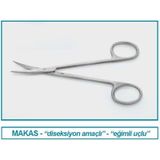 İsolab 048.26.130 Makas - Diseksiyon - Kıvrık - 130 Mm (1 Adet)