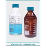 Isolab 061.01.100 Şişe - Borosilikat Cam - Şeffaf - Vidalı Kapaklı - 100 ml (10 Adet)