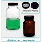 Isolab 061.10.100 Şişe - Geniş Boyunlu - Nötr Cam - Şeffaf - 100 ml - Gl 40 (10 Adet)
