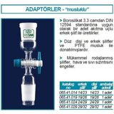 Isolab 065.41.019 Konnektör - Musluklu - Dişi Şilif : Ns 19/26 - Erkek Şilif : Ns 19/26 (1 Adet)