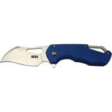 Isonzo 1396BL Mavi Kamp Çakı 18CM - Yarı Otomatik, Kemerlikli, Kutulu