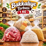 İsopack 14X28 cm 0,5 Lik 1 kg Kalın Et Poşeti Bakliyat Poşeti Şeffaf Şeker Bakkaliye Torbası - 3 PK