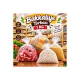 isopack 28x45 cm 4 lük 1 kg Kalın Et Poşeti Bakliyat Poşeti Şeffaf Şeker Bakkaliye Torbası