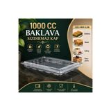 isopack 40 adet Kullan At Tek Kullanımlık Plastik Sızdırmaz 1000 GR CC Şeffaf Baklava, Güllaç Saklama Kabı