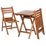 Ispanya Atina Katlanir Ahsap Bahce Balkon Takimi -60X80 Masa + 2 Sandalye Set