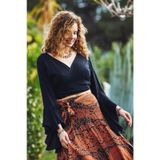İspanyol Kol Crop Bluz