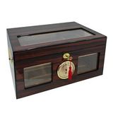 ispanyol Sediri Kahve 2 Katlı Camlı Özel Humidor Puro Kutusu rc48
