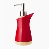 İspanyol Sıvı Sabunluk Kırmızı Ev Banyo Tipi Metal Ahşap Mika 20x10cm