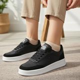 Ispartalılar 1011 Hazır Taban Unisex Spor Ayakkabı Bağcıklı Rahat Sneaker - Siyah - Beyaz