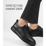 Ispartalılar 272 Tam Ortopedik Taban Hakiki Deri Günlük Erkek Ayakkabı Casual Erkek Ayakkabı Sneakers - Siyah