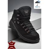 Ispartalılar 4107 Ortopedik Taban Su Geçirmez Hakiki Deri Siyah Erkek Outdoor Bot