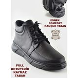 Ispartalılar 805 Hakiki Deri Klasik Erkek Bot Ayakkabı Ortopedik Taban Erkek Bot - Siyah