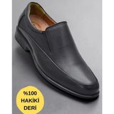 Ispartalılar 882 Hazır Rahat Taban Içi Dışı Deri Erkek Ayakkabı Bağcıksız Klasik Erkek Ayakkabı - Siyah