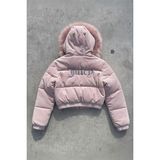 İsra Ayyıldız Moonstar Collection Pembe Juicy Peluş Kapüşonlu Şişme Crop Mont