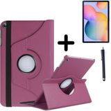 Israh Apple iPad Pro 12.9 Inç 5. ve 6.nesil Uyumlu Dönebilen Tablet Kılıfı + Ekran Koruyucu + Kalem - Mor