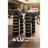 İSS BİLİŞİM Motosiklet & Bisiklet Sünger Elcik Seti 2 Elcik + 2 Manet Kılıfı Kaydırmaz Konforlu Sarı