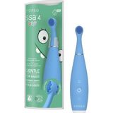 Issa 4 Baby – Silikon Sonic Diş Fırçası Seti, Çift Taraflı Kıllar, Eğlenceli Gülümseme Özelliği, Hassas Masaj, Ek Başlıkla 12 Ay Kullanım, 240 Gün Pil Ömrü, Seyahate Uygun - Baloncuk Mavisi
