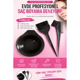 İssaCosmetics 3'lü Saç Boyama Seti | Profesyonel Boya Kabı + Fırça + Taraklı Fırça | Kuaför Tipi Saç Boyama Aksesuarları