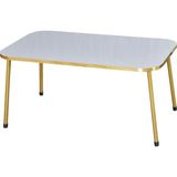 İşsevenler Orta Sehpa Beyaz Kr Gold Metal Ayak Gold