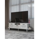 İşsevenler Tv Sehpası Mira Gümüş 5033 Beyaz 160 Cm 35 Cm 50 Cm