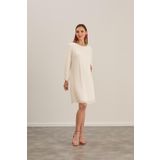 Issıl 4543-Pileli Yaka Hamile Sifon Tunik-Elbise