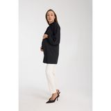 IŞŞIL 50850-Balon Kol OwerSize Hamile Crep Bluz-Tunik