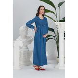 Işşıl O7039-Fiyonk Lyosell Maxi Hamile Elbise