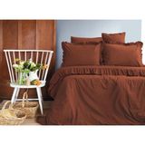 İssimo Home Frıll Kiremit %100 Pamuk Yıkama Çift Kişilik Nevresim Takımı - 270 x 260 cm