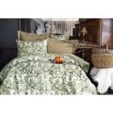 Issimo Home Miria % 100 Pamuk Ranforce Çift Kişilik Nevresim Takımı - 200 x 220 cm - Beyaz - Yeşil